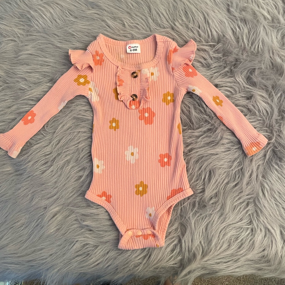 🎳PatPat Pink Floral Kids Bodysuit